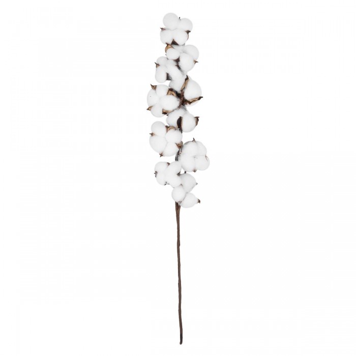GloboStar® Artificial Garden COTTON BRANCH 20559 Τεχνητό Διακοσμητικό Κλαδί βαμβάκι Y55cm