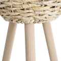 GloboStar® Artificial Garden LIMNOS 20582 Διακοσμητικό Πλεκτό Κασπώ Γλάστρα - Flower Pot Μπεζ με Μπεζ Ξύλο Φ26 x Υ66cm GloboStar® Artificial Garden LIMNOS 20582 Διακοσμητικό Πλεκτό Κασπώ Γλάστρα - Flower Pot Μπεζ με Μπεζ Ξύλο Φ26 x Υ66cm