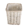 GloboStar® Artificial Garden KYOTO 20590 Διακοσμητικό Πλεκτό Καλάθι - Κασπώ Γλάστρα - Flower Pot Λευκό με Μπεζ Φ22 x Υ25cm