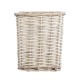 GloboStar® Artificial Garden KYOTO 20590 Διακοσμητικό Πλεκτό Καλάθι - Κασπώ Γλάστρα - Flower Pot Λευκό με Μπεζ Φ22 x Υ25cm