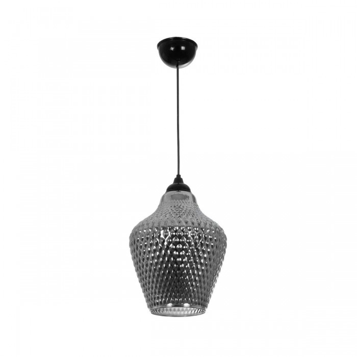 GLOBOSTAR® SKLO 206-0024 Μοντέρνο Κρεμαστό Φωτιστικό Οροφής με Ντουί 1 x E27 AC 220-240V IP20 - Μαύρο Φιμέ - Μ22 x Π22 x Υ31cm GLOBOSTAR® SKLO 206-0024 Μοντέρνο Κρεμαστό Φωτιστικό Οροφής με Ντουί 1 x E27 AC 220-240V IP20 - Μαύρο Φιμέ - Μ22 x Π22 x Υ31cm