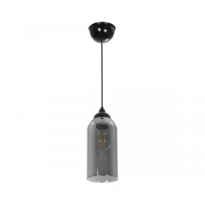 GLOBOSTAR® TUBE 206-0030 Μοντέρνο Κρεμαστό Φωτιστικό Οροφής με Ντουί 1 x E27 AC 220-240V IP20 - Μαύρο Φιμέ - Μ10 x Π10 x Υ24cm GLOBOSTAR® TUBE 206-0030 Μοντέρνο Κρεμαστό Φωτιστικό Οροφής με Ντουί 1 x E27 AC 220-240V IP20 - Μαύρο Φιμέ - Μ10 x Π10 x Υ24cm