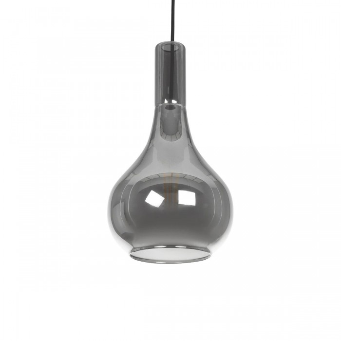 GLOBOSTAR® ΤΟΝΕ 206-0034 Μοντέρνο Κρεμαστό Φωτιστικό Οροφής με Ντουί 1 x E27 AC 220-240V IP20 - Μαύρο Φιμέ - Μ20 x Π20 x Υ36cm