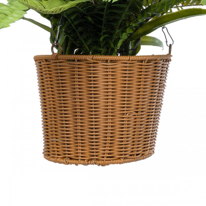 GloboStar® Artificial Garden FERN HANGING BOUQUET PLANT 20629 Τεχνητό Κρεμαστό Διακοσμητικό Φυτό Φτέρης  Y65cm