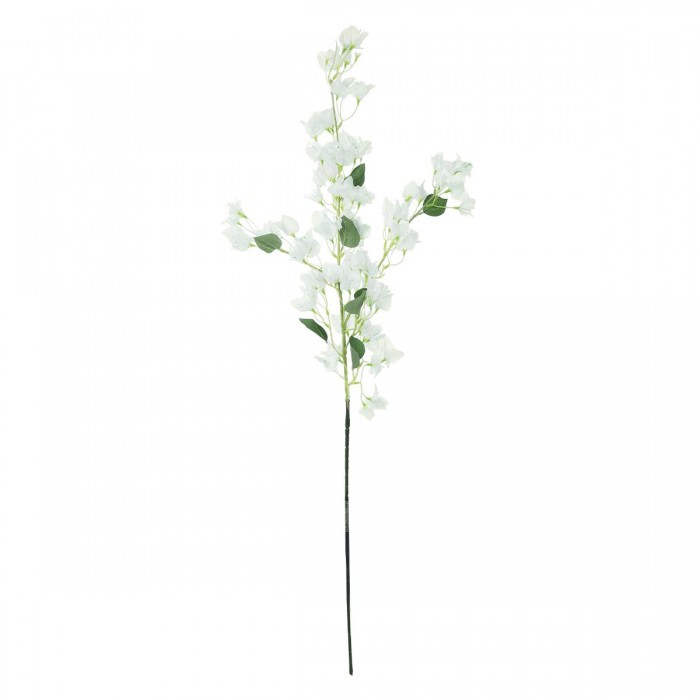 GloboStar® Artificial Garden BOUGAUVILLEA BRANCH 20651 Τεχνητό Διακοσμητικό Κλαδί Μπουκανβίλιας Λευκή Y115cm