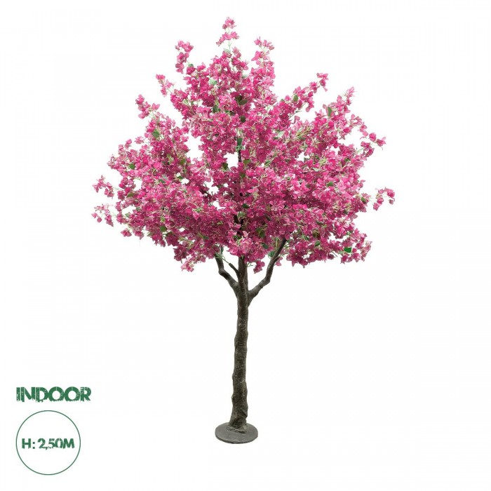 GloboStar® Artificial Garden BOUGAUVILLEA 20670 Τεχνητό Διακοσμητικό Δέντρο με Ανθη Μπουκανβίλιας Φουξ Υ250cm
