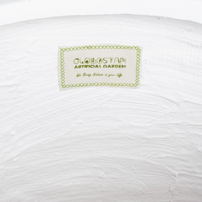 GloboStar® Artificial Garden MISSOURI 20693 Διακοσμητικό Πολυεστερικό Τσιμεντένιο Κασπώ Γλάστρα - Flower Pot Λευκό Φ70 x Υ70cm