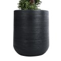 GloboStar® Artificial Garden DAMASCUS 20694 Διακοσμητικό Πολυεστερικό Τσιμεντένιο Κασπώ Γλάστρα - Flower Pot Μαύρο Φ45 x Υ45cm