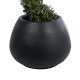 GloboStar® Artificial Garden COLOMBO 20695 Διακοσμητικό Πολυεστερικό Τσιμεντένιο Κασπώ Γλάστρα - Flower Pot Μαύρο Φ60 x Υ45cm