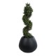 GloboStar® Artificial Garden COLOMBO 20695 Διακοσμητικό Πολυεστερικό Τσιμεντένιο Κασπώ Γλάστρα - Flower Pot Μαύρο Φ60 x Υ45cm