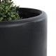 GloboStar® Artificial Garden PUEBLA 20699 Διακοσμητικό Πολυεστερικό Τσιμεντένιο Κασπώ Γλάστρα - Flower Pot Μαύρο Φ51 x Υ56cm
