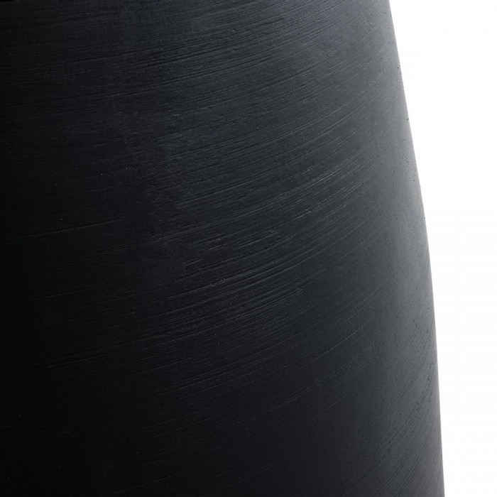 GloboStar® Artificial Garden TIJUANA 20704 Διακοσμητικό Πολυεστερικό Τσιμεντένιο Κασπώ Γλάστρα - Flower Pot Μαύρο Φ82 x Υ90cm