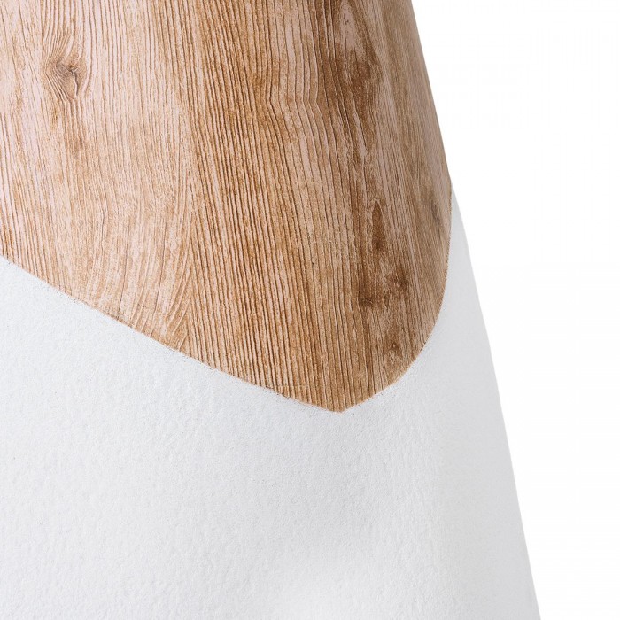 GloboStar® Artificial Garden PANDORA 20707 Επιδαπέδιο Πολυεστερικό Τσιμεντένιο Κασπώ Γλάστρα - Flower Pot Λευκό με Καφέ Μ49 x Π45 x Υ90cm