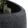 GloboStar® Artificial Garden CHLOE 20708 Επιδαπέδιο Πολυεστερικό Τσιμεντένιο Κασπώ Γλάστρα - Flower Pot Μαύρο Μ60 x Π55 x Υ43cm