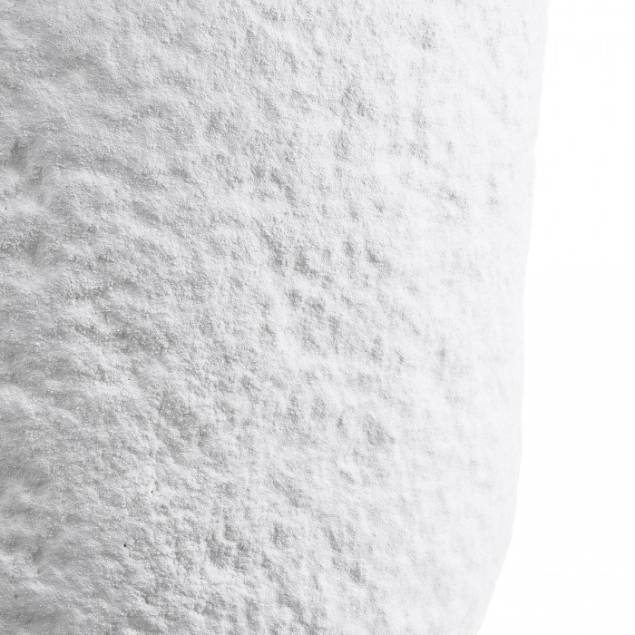 GloboStar® Artificial Garden MALVEN 20710 Επιδαπέδιο Πολυεστερικό Τσιμεντένιο Κασπώ Γλάστρα - Flower Pot Λευκό Φ31 x Υ28cm