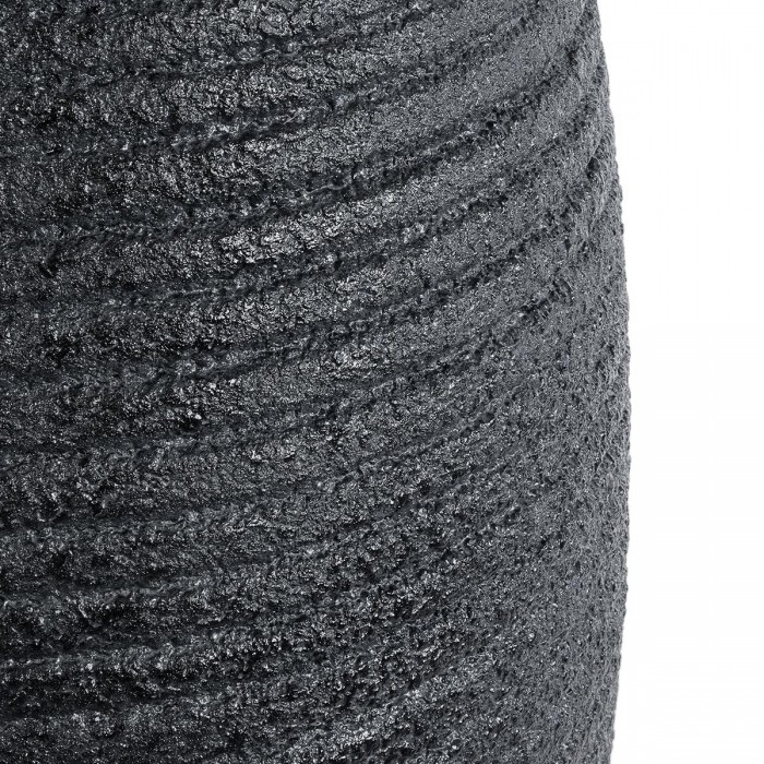 GloboStar® Artificial Garden NASHVILLE 20714 Επιδαπέδιο Πολυεστερικό Τσιμεντένιο Κασπώ Γλάστρα - Flower Pot Μαύρο Φ45 x Υ114cm