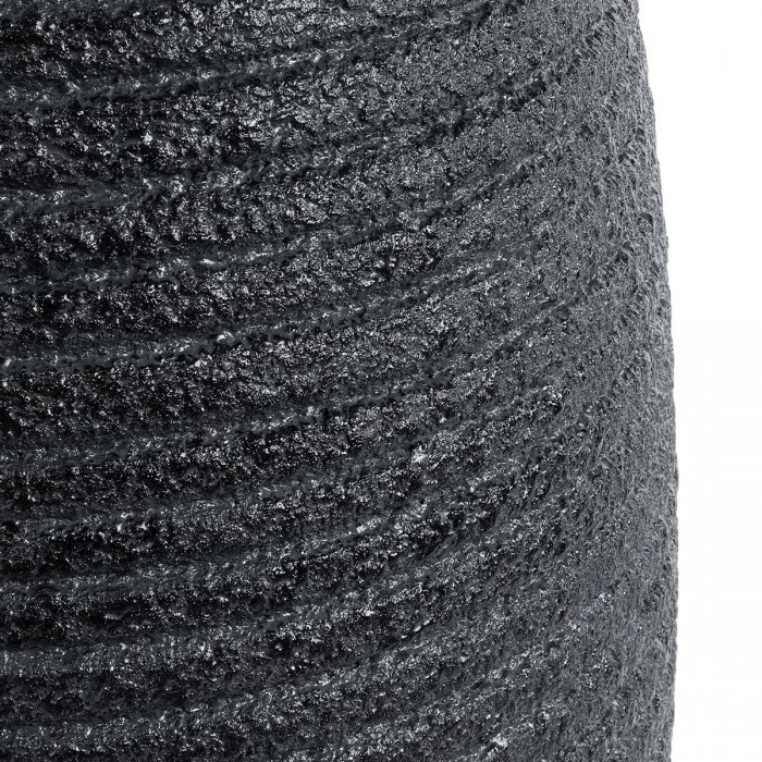 GloboStar® Artificial Garden NASHVILLE 20715 Επιδαπέδιο Πολυεστερικό Τσιμεντένιο Κασπώ Γλάστρα - Flower Pot Μαύρο Φ35 x Υ85cm