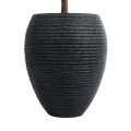 GloboStar® Artificial Garden NASHVILLE 20716 Επιδαπέδιο Πολυεστερικό Τσιμεντένιο Κασπώ Γλάστρα - Flower Pot Μαύρο Φ40 x Υ50cm