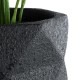 GloboStar® Artificial Garden GENOVA 20724 Επιδαπέδιο Πολυεστερικό Τσιμεντένιο Κασπώ Γλάστρα - Flower Pot Μαύρο Φ40 x Υ90cm