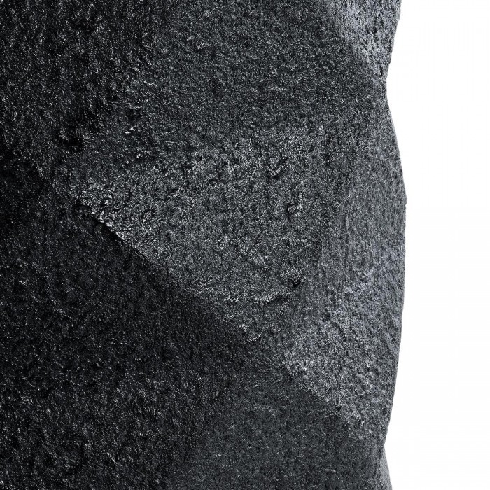 GloboStar® Artificial Garden GENOVA 20724 Επιδαπέδιο Πολυεστερικό Τσιμεντένιο Κασπώ Γλάστρα - Flower Pot Μαύρο Φ40 x Υ90cm