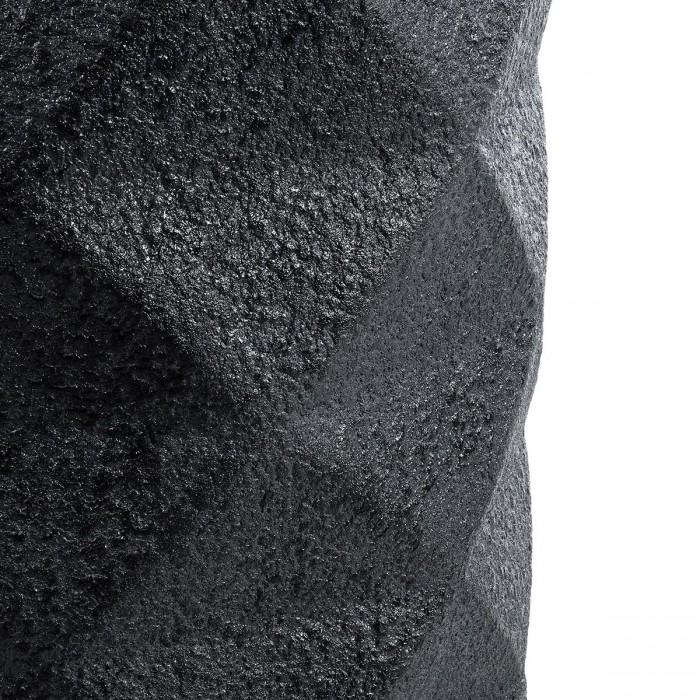 GloboStar® Artificial Garden GENOVA 20725 Επιδαπέδιο Πολυεστερικό Τσιμεντένιο Κασπώ Γλάστρα - Flower Pot Μαύρο Φ40 x Υ90cm