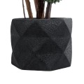 GloboStar® Artificial Garden GENOVA 20726 Επιδαπέδιο Πολυεστερικό Τσιμεντένιο Κασπώ Γλάστρα - Flower Pot Μαύρο Φ40 x Υ30cm GloboStar® Artificial Garden GENOVA 20726 Επιδαπέδιο Πολυεστερικό Τσιμεντένιο Κασπώ Γλάστρα - Flower Pot Μαύρο Φ40 x Υ30cm