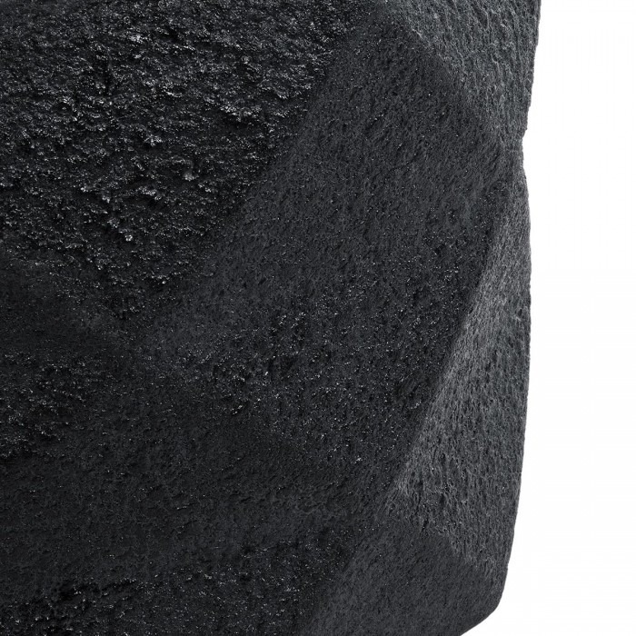 GloboStar® Artificial Garden GENOVA 20726 Επιδαπέδιο Πολυεστερικό Τσιμεντένιο Κασπώ Γλάστρα - Flower Pot Μαύρο Φ40 x Υ30cm