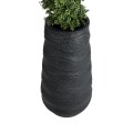 GloboStar® Artificial Garden BOLOGNA 20727 Επιδαπέδιο Πολυεστερικό Τσιμεντένιο Κασπώ Γλάστρα - Flower Pot Μαύρο Φ45 x Υ90cm