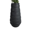 GloboStar® Artificial Garden BOLOGNA 20727 Επιδαπέδιο Πολυεστερικό Τσιμεντένιο Κασπώ Γλάστρα - Flower Pot Μαύρο Φ45 x Υ90cm