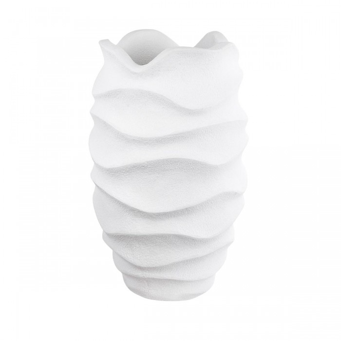 GloboStar® Artificial Garden PORTOFINO 20730 Επιδαπέδιο Πολυεστερικό Τσιμεντένιο Κασπώ Γλάστρα - Flower Pot Λευκό Φ50 x Υ80cm