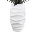 GloboStar® Artificial Garden PORTOFINO 20730 Επιδαπέδιο Πολυεστερικό Τσιμεντένιο Κασπώ Γλάστρα - Flower Pot Λευκό Φ50 x Υ80cm