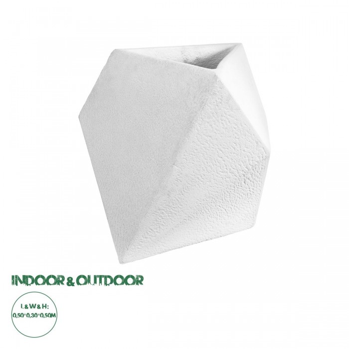 GloboStar® Artificial Garden ALBEROBELLO 20737 Επιδαπέδιο Πολυεστερικό Τσιμεντένιο Κασπώ Γλάστρα - Flower Pot Λευκό Μ50 x Π30 x Υ50cm GloboStar® Artificial Garden ALBEROBELLO 20737 Επιδαπέδιο Πολυεστερικό Τσιμεντένιο Κασπώ Γλάστρα - Flower Pot Λευκό Μ50 x Π30 x Υ50cm