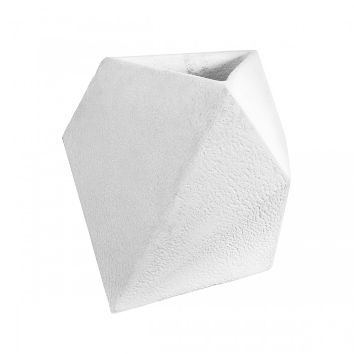 GloboStar® Artificial Garden ALBEROBELLO 20737 Επιδαπέδιο Πολυεστερικό Τσιμεντένιο Κασπώ Γλάστρα - Flower Pot Λευκό Μ50 x Π30 x Υ50cm