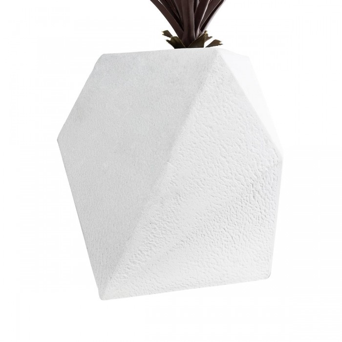 GloboStar® Artificial Garden ALBEROBELLO 20737 Επιδαπέδιο Πολυεστερικό Τσιμεντένιο Κασπώ Γλάστρα - Flower Pot Λευκό Μ50 x Π30 x Υ50cm