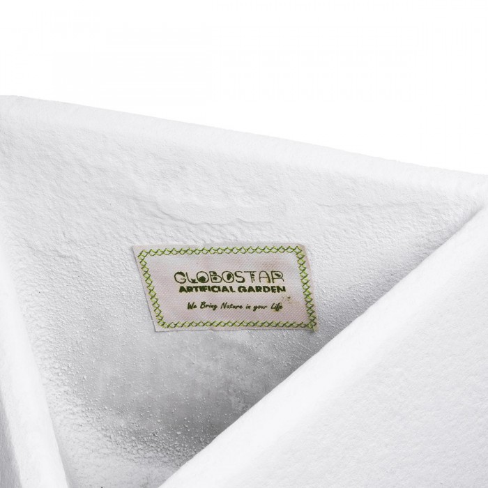 GloboStar® Artificial Garden ALBEROBELLO 20737 Επιδαπέδιο Πολυεστερικό Τσιμεντένιο Κασπώ Γλάστρα - Flower Pot Λευκό Μ50 x Π30 x Υ50cm