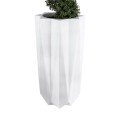 GloboStar® Artificial Garden PADOVA 20739 Επιδαπέδιο Πολυεστερικό Τσιμεντένιο Κασπώ Γλάστρα - Flower Pot Λευκό Φ48 x Υ100cm