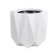 GloboStar® Artificial Garden PADOVA 20741 Επιδαπέδιο Πολυεστερικό Τσιμεντένιο Κασπώ Γλάστρα - Flower Pot Λευκό Φ51 x Υ46cm