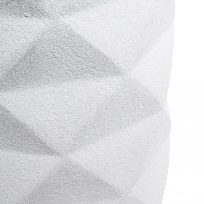 GloboStar® Artificial Garden VARENNA 20743 Επιδαπέδιο Πολυεστερικό Τσιμεντένιο Κασπώ Γλάστρα - Flower Pot Λευκό Φ40 x Υ60cm