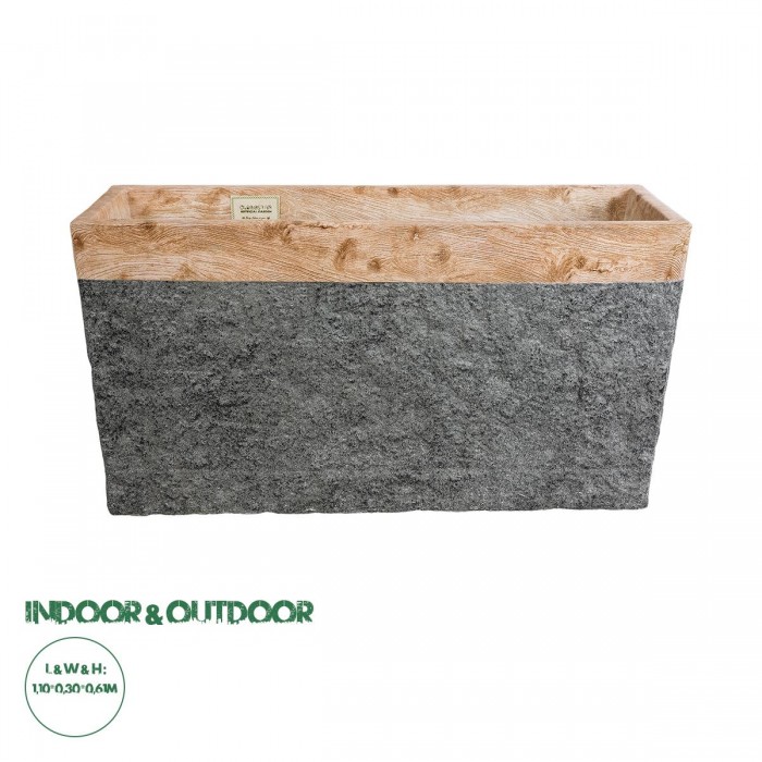 GloboStar® Artificial Garden TOSCANE 20749 Επιδαπέδιο Πολυεστερικό Τσιμεντένιο Κασπώ Γλάστρα - Flower Pot Γκρι με Καφέ Μ110 x Π30 x Υ61cm GloboStar® Artificial Garden TOSCANE 20749 Επιδαπέδιο Πολυεστερικό Τσιμεντένιο Κασπώ Γλάστρα - Flower Pot Γκρι με Καφέ Μ110 x Π30 x Υ61cm