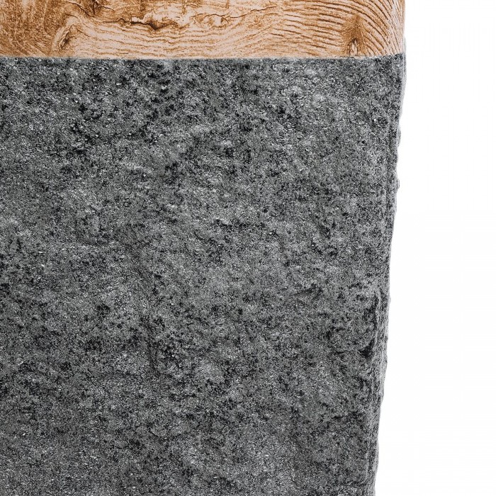 GloboStar® Artificial Garden TOSCANE 20749 Επιδαπέδιο Πολυεστερικό Τσιμεντένιο Κασπώ Γλάστρα - Flower Pot Γκρι με Καφέ Μ110 x Π30 x Υ61cm