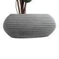 GloboStar® Artificial Garden FLORENCE 20750 Επιδαπέδιο Πολυεστερικό Τσιμεντένιο Κασπώ Γλάστρα - Flower Pot Γκρι Μ108 x Π72 x Υ40cm