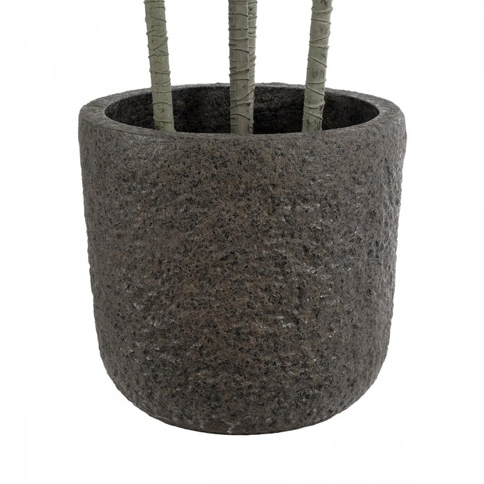 GloboStar® Artificial Garden LUCCA 20755 Επιδαπέδιο Πολυεστερικό Τσιμεντένιο Κασπώ Γλάστρα - Flower Pot Καφέ Φ25 x Υ23cm