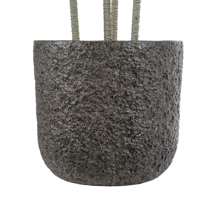 GloboStar® Artificial Garden LUCCA 20756 Επιδαπέδιο Πολυεστερικό Τσιμεντένιο Κασπώ Γλάστρα - Flower Pot Καφέ Φ31 x Υ28cm