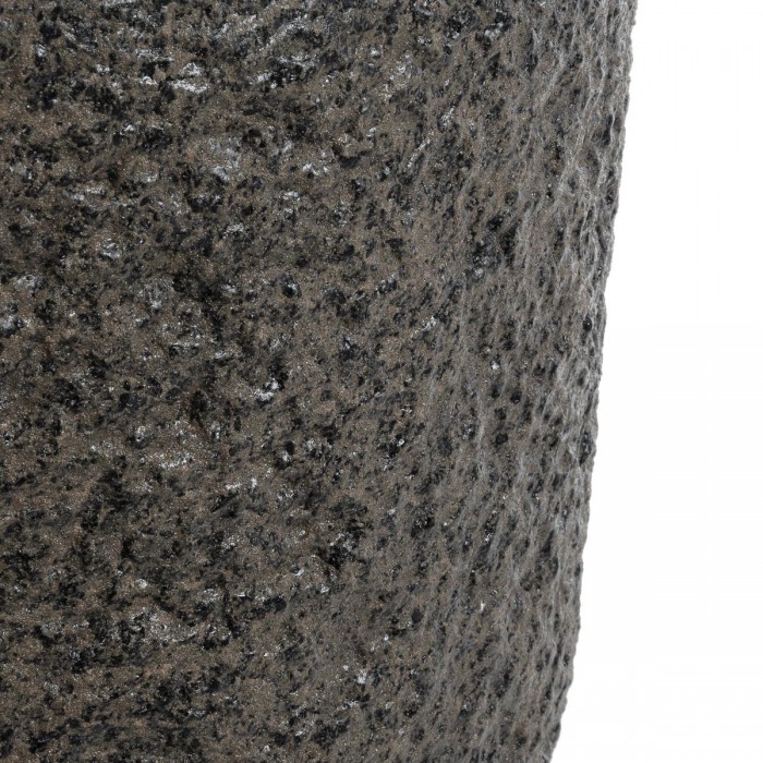 GloboStar® Artificial Garden LUCCA 20756 Επιδαπέδιο Πολυεστερικό Τσιμεντένιο Κασπώ Γλάστρα - Flower Pot Καφέ Φ31 x Υ28cm