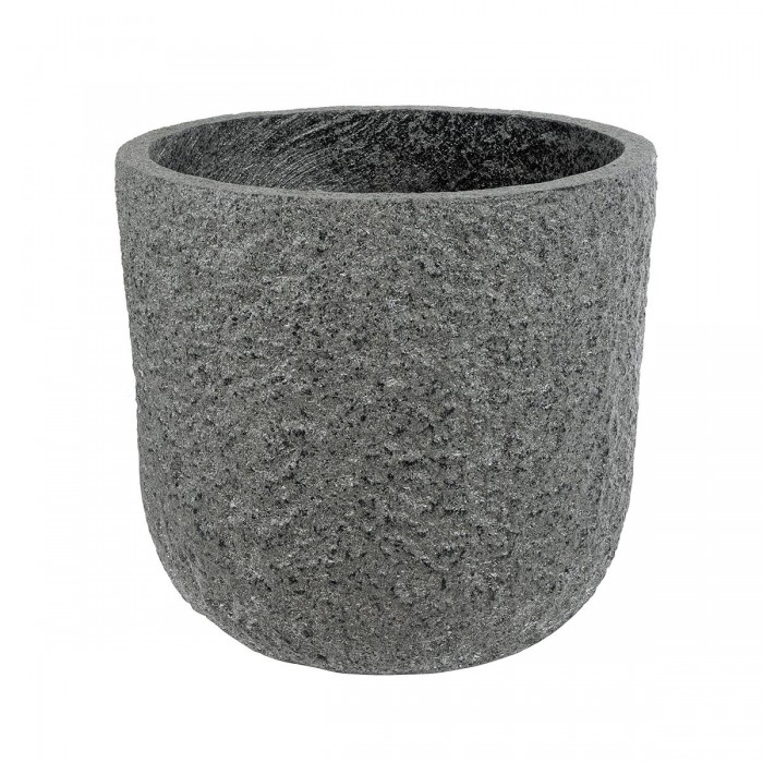 GloboStar® Artificial Garden ERICE 20758 Επιδαπέδιο Πολυεστερικό Τσιμεντένιο Κασπώ Γλάστρα - Flower Pot Γκρι Φ31 x Υ28cm