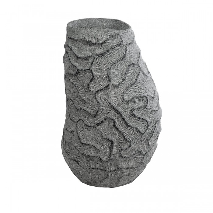 GloboStar® Artificial Garden GALICIA 20763 Επιδαπέδιο Πολυεστερικό Τσιμεντένιο Κασπώ Γλάστρα - Flower Pot Γκρι Φ52 x Υ80cm