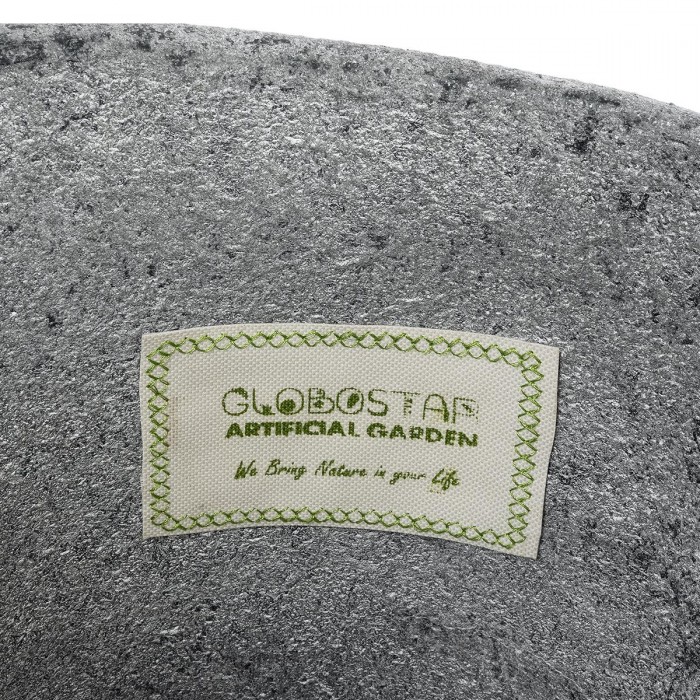 GloboStar® Artificial Garden GALICIA 20763 Επιδαπέδιο Πολυεστερικό Τσιμεντένιο Κασπώ Γλάστρα - Flower Pot Γκρι Φ52 x Υ80cm