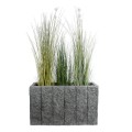 GloboStar® Artificial Garden PELLEGRINO 20765 Επιδαπέδιο Πολυεστερικό Τσιμεντένιο Κασπώ Γλάστρα - Flower Pot Γκρι Μ100 x Π31 x Υ60cm