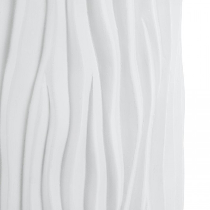 GloboStar® Artificial Garden ORIENTE 20768 Επιδαπέδιο Πολυεστερικό Τσιμεντένιο Κασπώ Γλάστρα - Flower Pot Λευκό Φ35 x Υ65cm