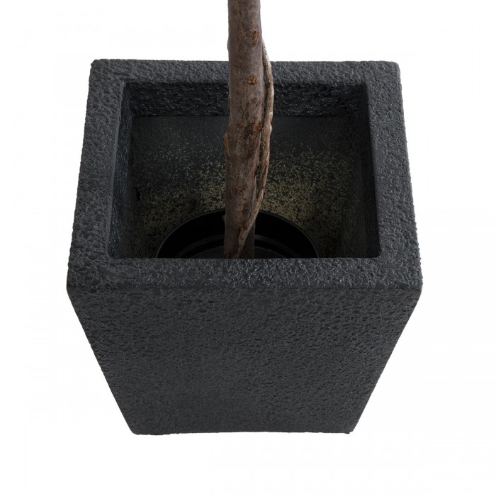 GloboStar® Artificial Garden KARRASPIO 20770 Επιδαπέδιο Πολυεστερικό Τσιμεντένιο Κασπώ Γλάστρα - Flower Pot Μαύρο Μ34 x Π34 x Υ30cm